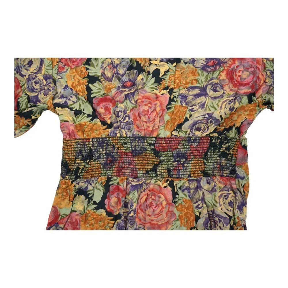 Piccalino Petites Womens Dress 6P Multicolor 3/4 Sleeve Floral‎ Print Vintage